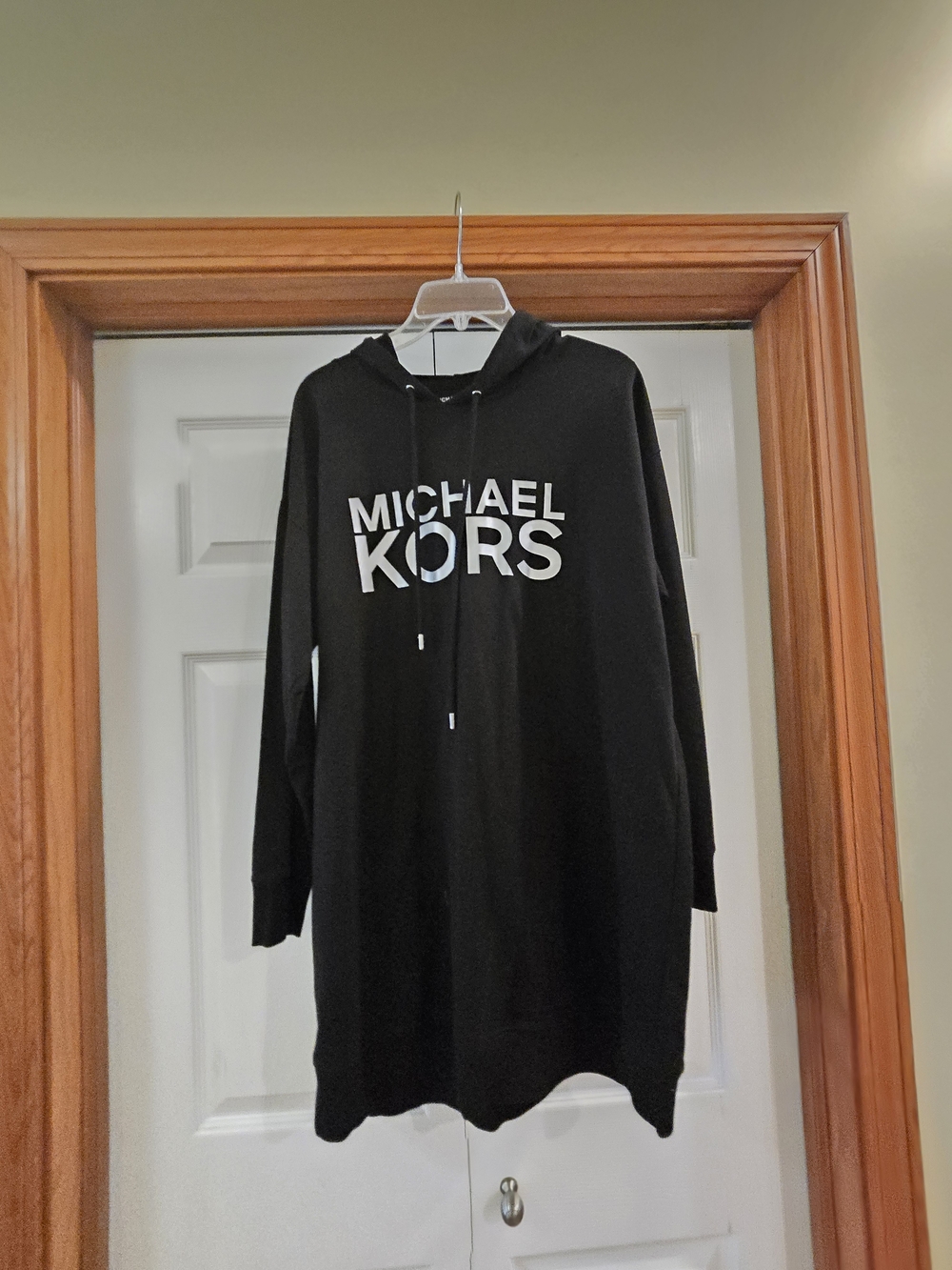 Michael Kors Black Logo Hoodie Dress